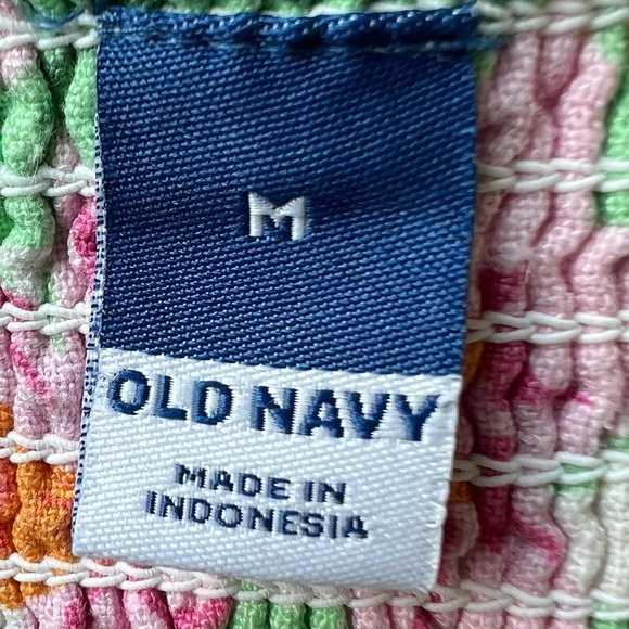 Old Navy Floral Linen Mini Dress Fit & Flare Euro Summer Multicolor Garden Girl - Picture 7 of 11